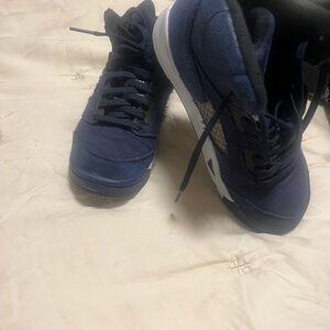 Navy Blue High-Top Sneakers